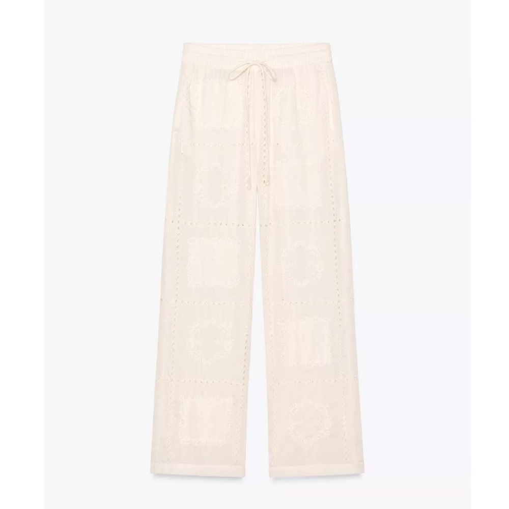 NWOT Zara Embroidered Pants ZW Collection - Picture 2 of 3